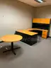 Lot containing office suite pieces, office cubicles, filing cabinets, office chairs.