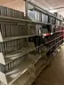Lot containing various sizes, styles, and configurations library book shelving (books included)