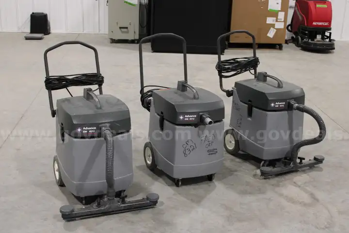 (3)Nilfisk-Advance GW 4512 Wet/Dry Vacuums for Parts or Repair