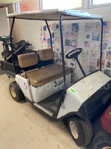White Golf Cart