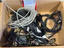 Lot of various cameras, consumer electronics, networking routers, photography equipment