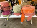 Lot of ten Fire Hoses - all marked as &#x201C;failed inspection.&#x201D; Decor or craft material