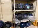 A Lot of Riot Helmets
