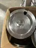 1 Hobart slicer, 1 Hobart mixer, with bowls and lids, with stand