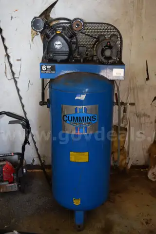 Cummins 60gal, 6hp 15cfm, air compressor. 230v single phase