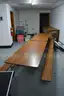 12ft Cafeteria lunch table w/foldable bench seat, adult size