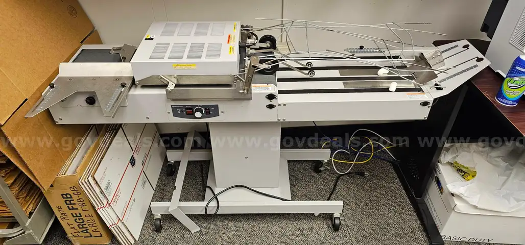 Pitney Bowes W983 Conveyor with W863 Dryer and Rolling Stand