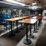 Lot of 8 Benchmark Design Group bar height tables &#x26; 32 bar height chairs