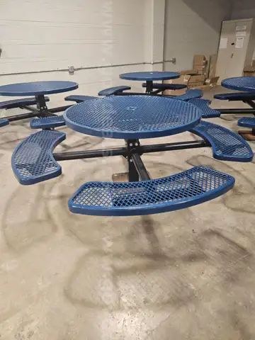 Qty 6 - Outdoor Round Metal Tables