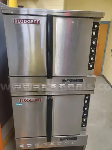 Lot of (2) Blodgett Commercial Natural Gas Stacked Ovens
