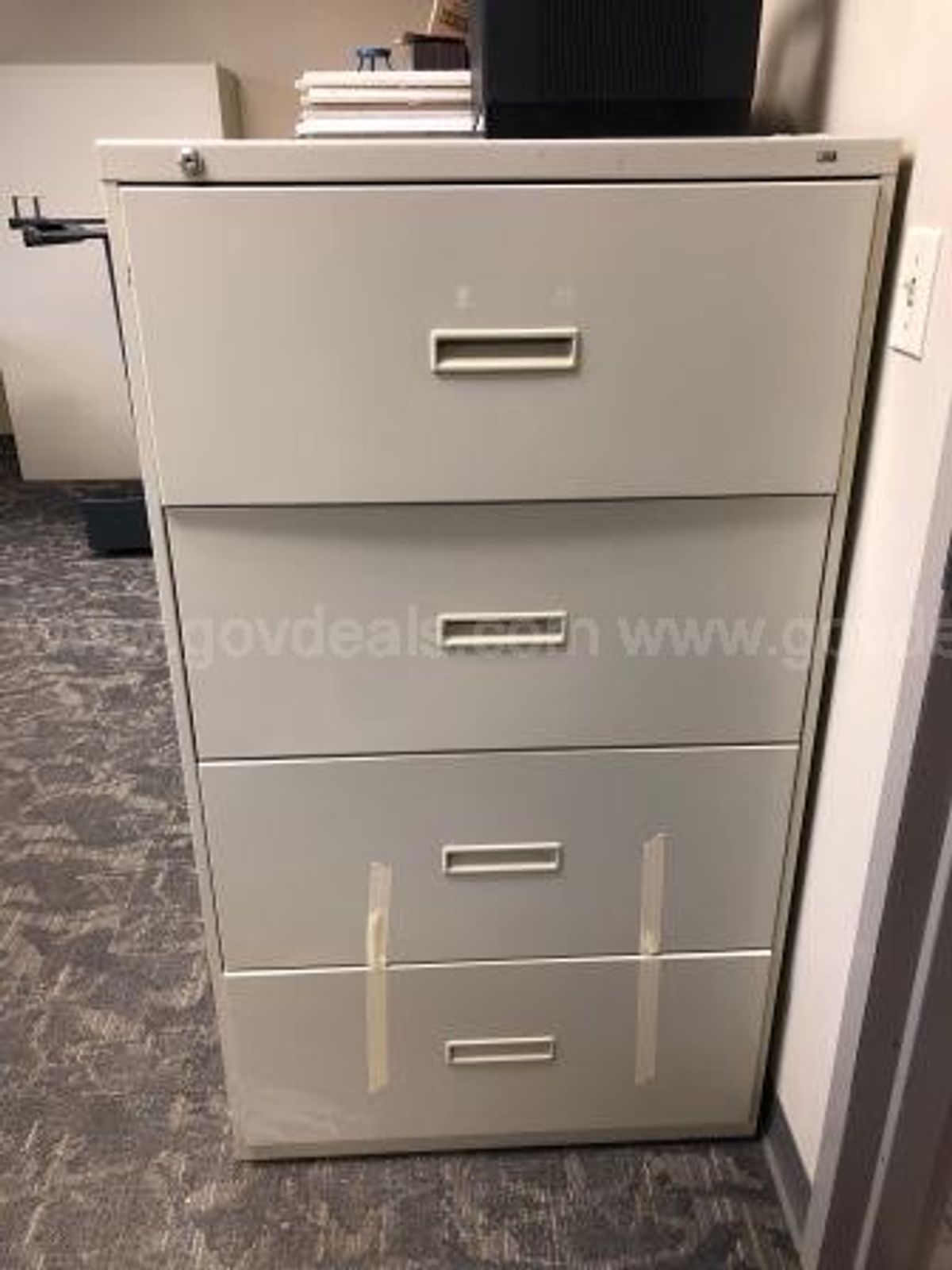 Lot of 4 - 4 Drawer Locking File Cabinets with Keys | GovDeals