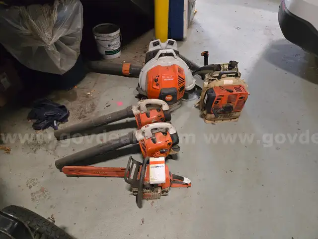 Lot of Stihl Blowers and Chainsaw