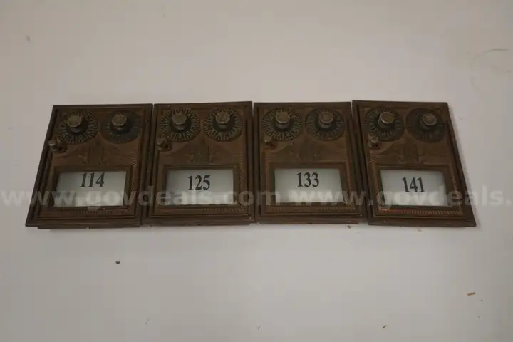 Four Vintage Mailbox Doors