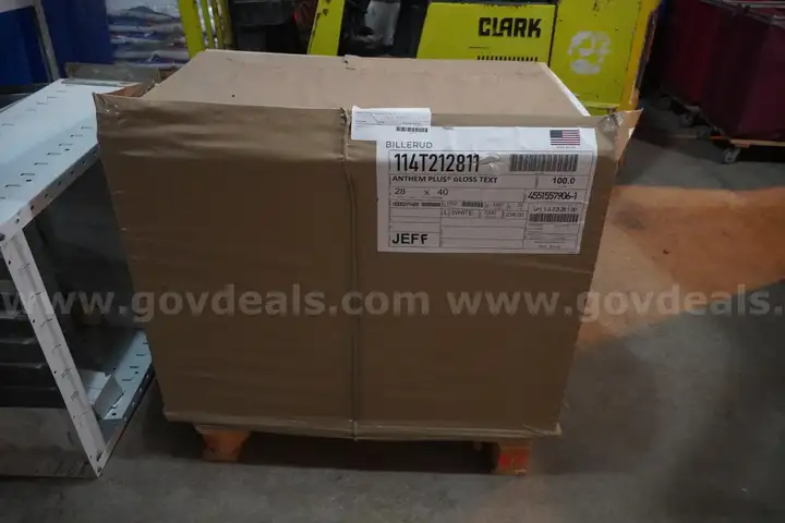Skid of 28" x 40" Billerud Anthem Plus Gloss Text Paper
