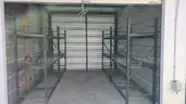 Four (4) steel shelving units, used for document storage