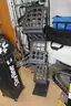 (9) items Skyline Trade Show Display Lot &#x2013; Indiana University Graphics, Pop-Up Panels, Banner System, Rolling Cases