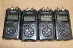 (4) Tascam DR-40 Linear PCM Audio Recorders - All Power On