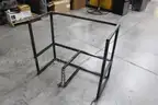 (1) Heavy-Duty Welded Steel Cylinder Storage Rack Frame &#x2013; Black &#x2013; Chain Secured