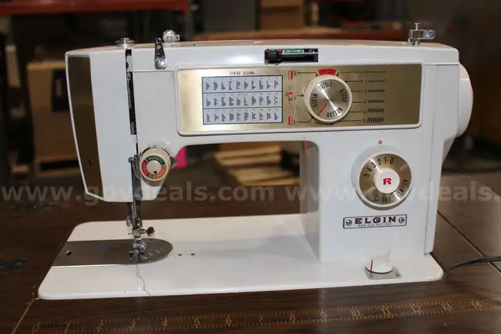 (1) Elgin Sewing Machine with Built-in Table &#x2013; Works Tested