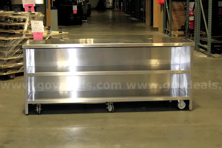 (1) Randell Custom Stainless Steel Mobile Work Counter