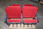 Lot of (4) Connected Auditorium/Theater Seats &#x2013; Red Upholstery