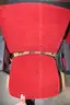 Lot of (4) Connected Auditorium/Theater Seats &#x2013; Red Upholstery