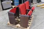 Lot of (4) Connected Auditorium/Theater Seats &#x2013; Red Upholstery