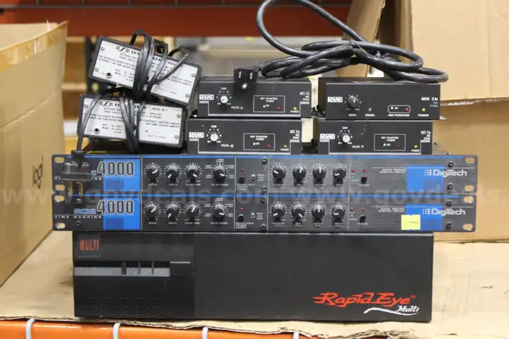 Lot of Audio/Video Rack Equipment &#x2013; DigiTech RDS 4000, Rane MS 1b, Ademco RapidEye Multi, and Accessories