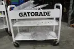 (1) Lot of Gatorade Rolling Carts, Cooler, and Cup Holder Trays