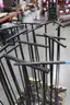 Lot of (19) Black Metal Table Bases &#x2013; Cross &#x26; 3-Prong Style