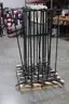 Lot of (19) Black Metal Table Bases &#x2013; Cross &#x26; 3-Prong Style