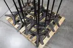 Lot of (19) Black Metal Table Bases &#x2013; Cross &#x26; 3-Prong Style