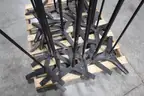 Lot of (19) Black Metal Table Bases &#x2013; Cross &#x26; 3-Prong Style