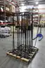 Lot of (19) Black Metal Table Bases &#x2013; Cross &#x26; 3-Prong Style