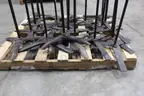 Lot of (19) Black Metal Table Bases &#x2013; Cross &#x26; 3-Prong Style