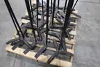 Lot of (19) Black Metal Table Bases &#x2013; Cross &#x26; 3-Prong Style