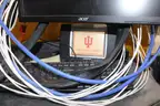 (1) Rolling AV Equipment Rack &#x2013; Sony DVD/VHS Player, Extron Switcher, Crestron Control, Acer Monitor