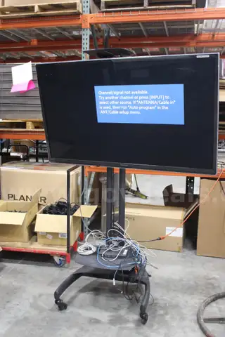(1) Panasonic 60&#x22; Plasma HDTV with Mobile Rolling Stand &#x2013; Model TC-P60ST50