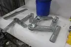 Metal Devil Band Saw w/ 6 pieces of Metal Pipe
