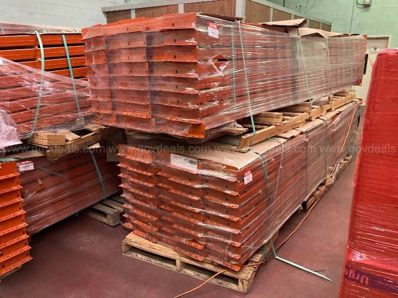 Lot of 160 NEW warehouse racking beams - all are 144inch | GovDeals