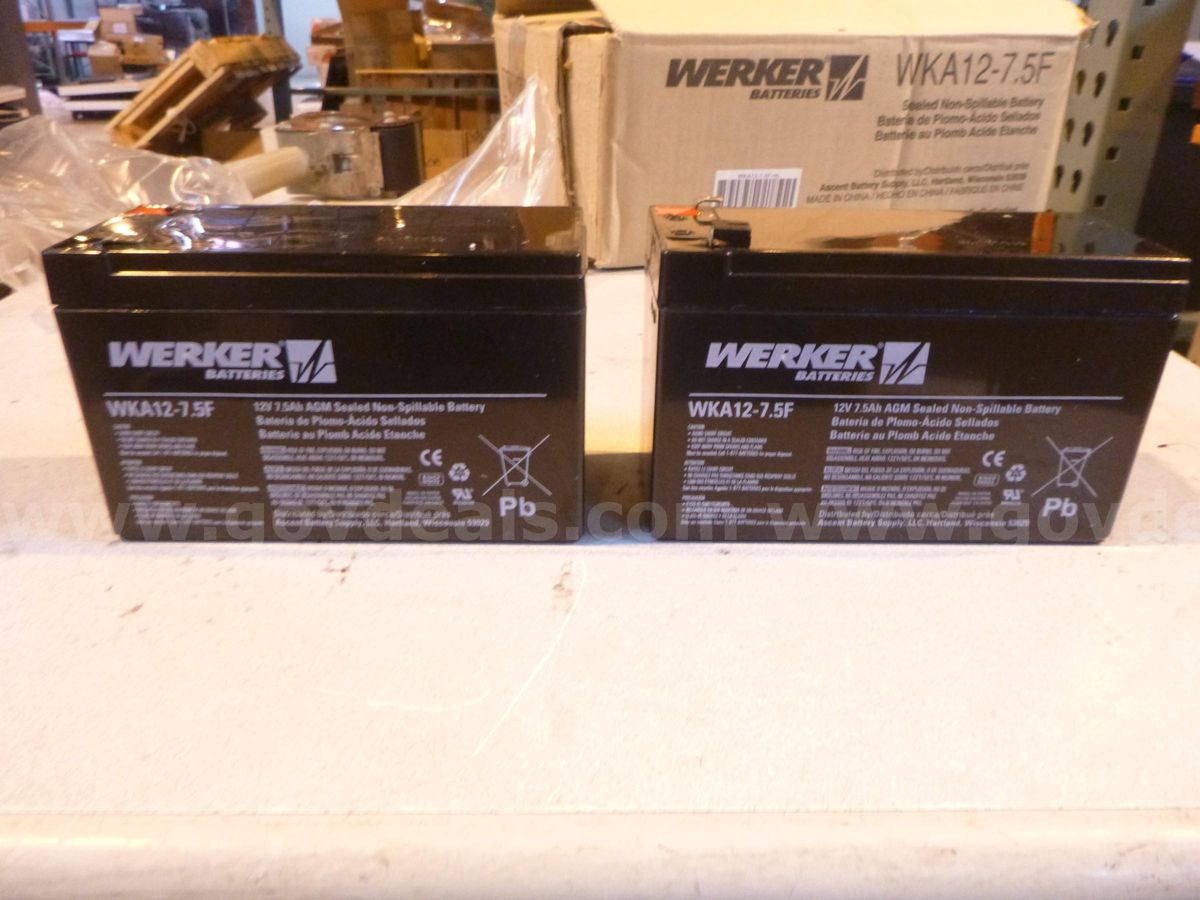 WERKER BATTERIES - WKA12-7.5 F (2 BOXES; 8 PER BOX) BRAND NEW | AllSurplus