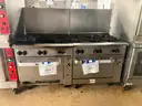 Lot of 2:  Vulcan 6-burner Gas Ranges - fire damage to one of them
