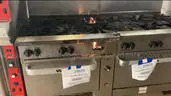 Lot of 2:  Vulcan 6-burner Gas Ranges - fire damage to one of them