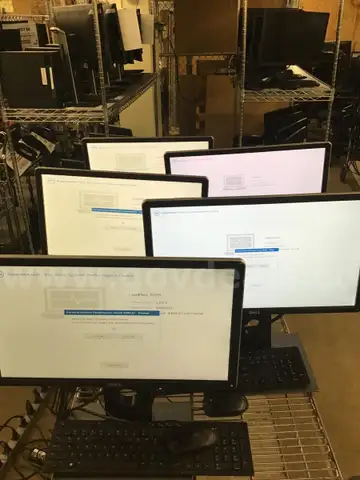 Lot of 5  functional  Dell desktop computer sets: monitor/keyboard/mouse