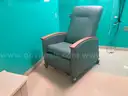 Padded reclining chairs on wheels - lot of 3 - reclining switch needs repair on all 3