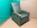 Padded reclining chairs on wheels - lot of 3 - reclining switch needs repair on all 3