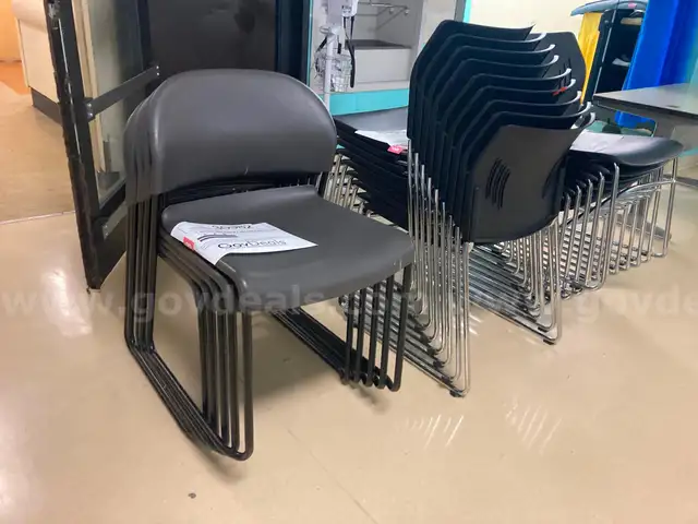 Lot of 43 stacking chairs