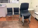 Lot of 43 stacking chairs