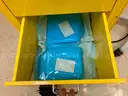 Harloff metal medical cart - yellow - 4-drawer