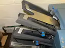Pitney Bowes Paper Folder, GBC electric comb binding punch, and Powis Parker binding machine